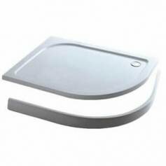 Offset Quadrant Stone Easy Plumb Shower Enclosure Tray with Legs &amp; Panel - 1200x800mm Left 